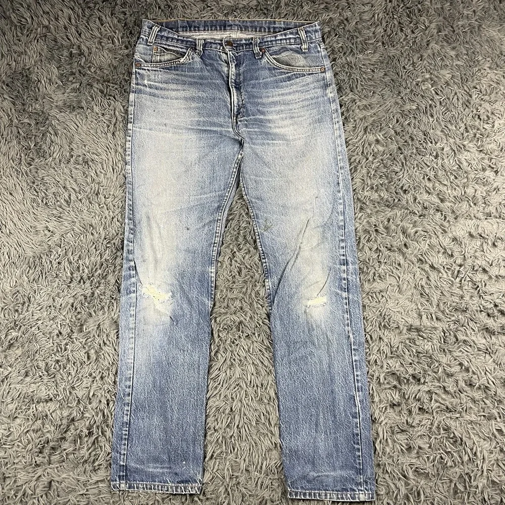 Vintage Levi's 505 Orange Tab Men's 34x33 Jeans USA Made Distressed Straight Leg